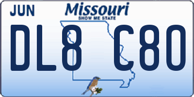 MO license plate DL8C8O