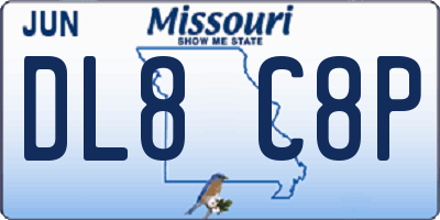 MO license plate DL8C8P