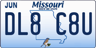 MO license plate DL8C8U
