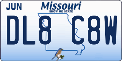 MO license plate DL8C8W