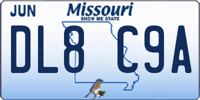 MO license plate DL8C9A