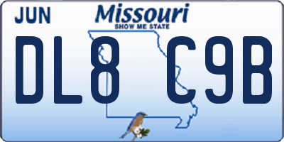 MO license plate DL8C9B