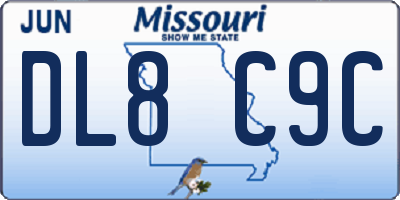 MO license plate DL8C9C