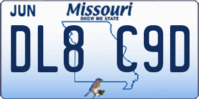 MO license plate DL8C9D