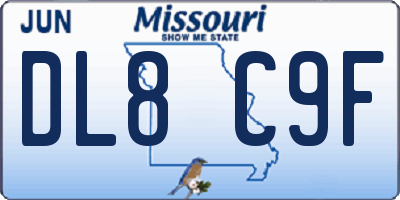 MO license plate DL8C9F