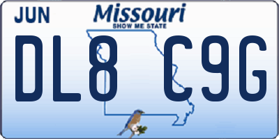 MO license plate DL8C9G