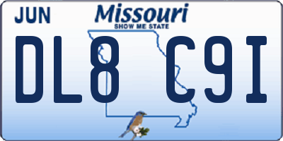 MO license plate DL8C9I