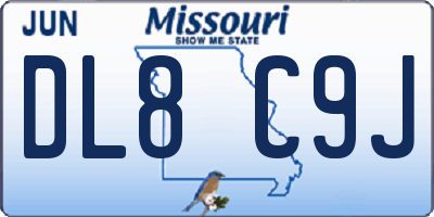 MO license plate DL8C9J