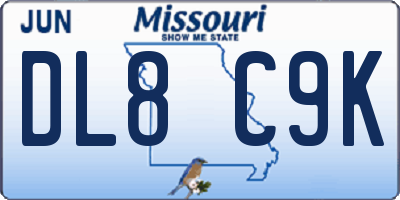 MO license plate DL8C9K