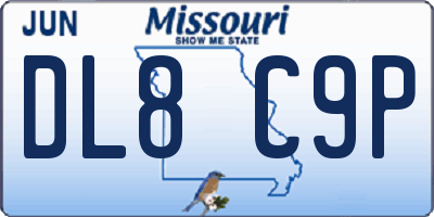 MO license plate DL8C9P