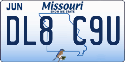 MO license plate DL8C9U
