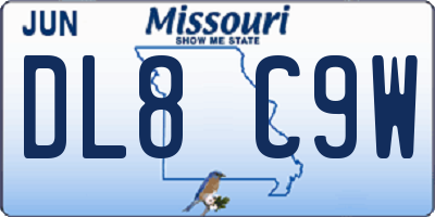 MO license plate DL8C9W