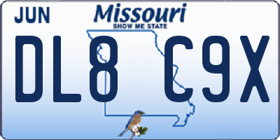 MO license plate DL8C9X