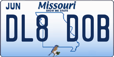 MO license plate DL8D0B
