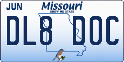 MO license plate DL8D0C