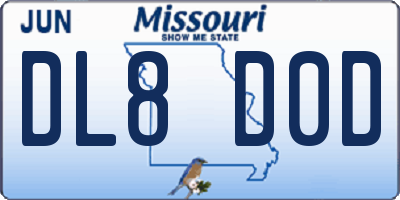 MO license plate DL8D0D
