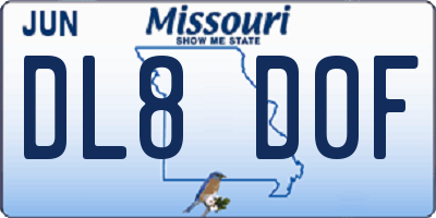 MO license plate DL8D0F