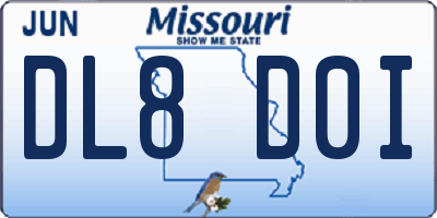 MO license plate DL8D0I