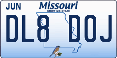MO license plate DL8D0J