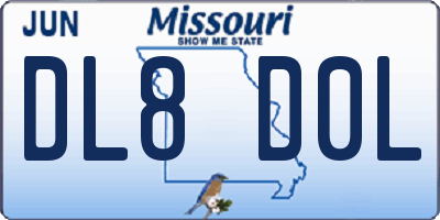 MO license plate DL8D0L