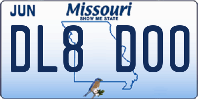 MO license plate DL8D0O