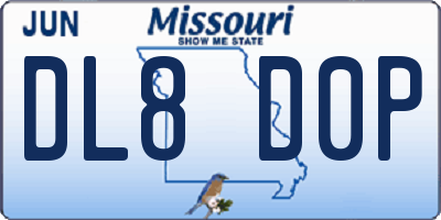 MO license plate DL8D0P