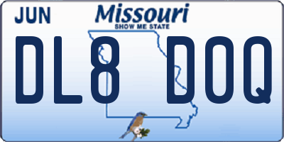 MO license plate DL8D0Q