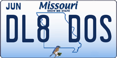 MO license plate DL8D0S