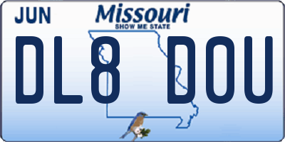 MO license plate DL8D0U