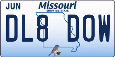 MO license plate DL8D0W