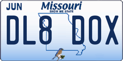 MO license plate DL8D0X