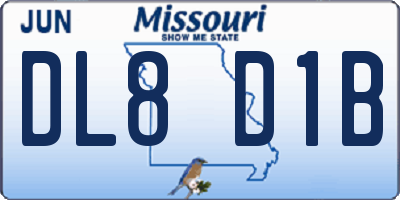 MO license plate DL8D1B