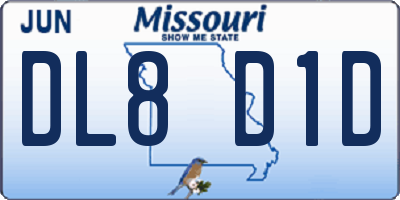 MO license plate DL8D1D