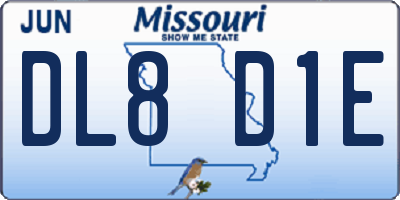 MO license plate DL8D1E
