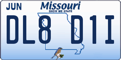 MO license plate DL8D1I