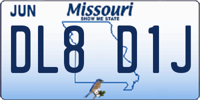 MO license plate DL8D1J