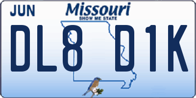 MO license plate DL8D1K
