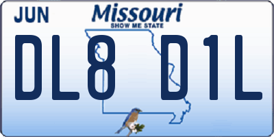 MO license plate DL8D1L