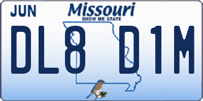 MO license plate DL8D1M