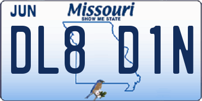 MO license plate DL8D1N