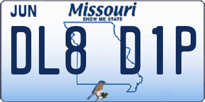 MO license plate DL8D1P