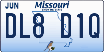 MO license plate DL8D1Q