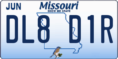 MO license plate DL8D1R