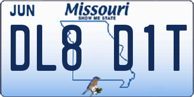 MO license plate DL8D1T