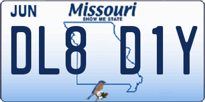 MO license plate DL8D1Y