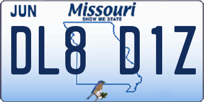 MO license plate DL8D1Z