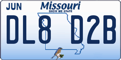 MO license plate DL8D2B