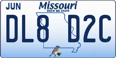 MO license plate DL8D2C