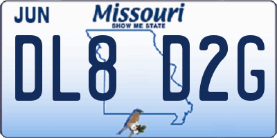 MO license plate DL8D2G