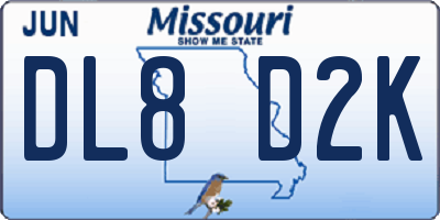 MO license plate DL8D2K